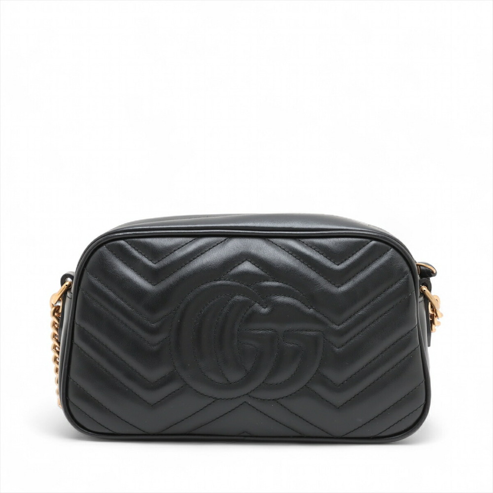 Gucci GG Marmont Leather Chain Shoulder Bag Black - Picture 2 of 8